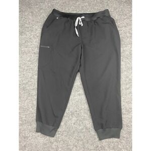 Figs Scrub Pants‎ Womens 3XL  Petite Black High Waisted Zamora Doctor Medical